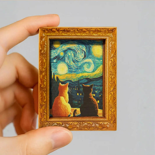 Starry Night Cats Magnet