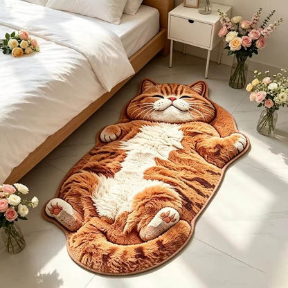 Sleeping Orange Cat Rug