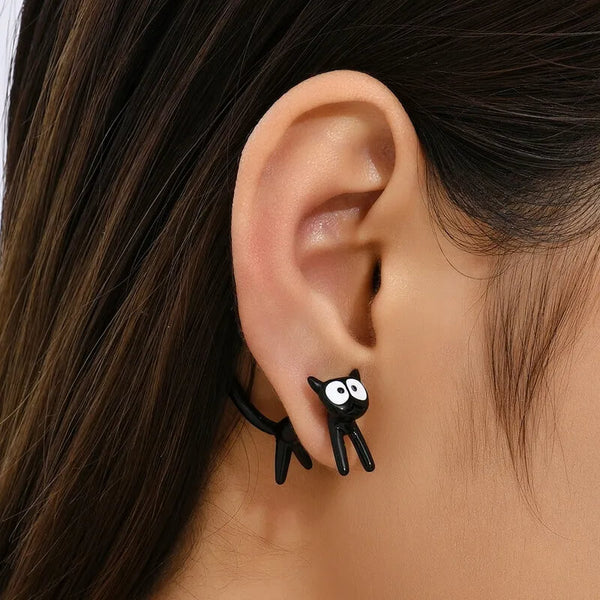 Load image into Gallery viewer, Adorable Black Cat Earrings
