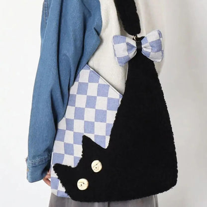 Button Cat Shoulder Bag