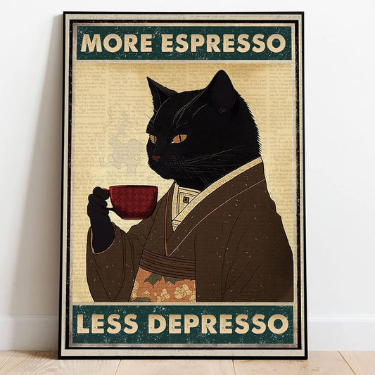 Espresso Depresso Cat Wall Art