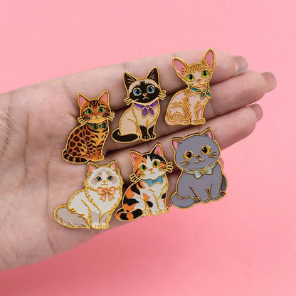 Bow Tie Cat Pin Set