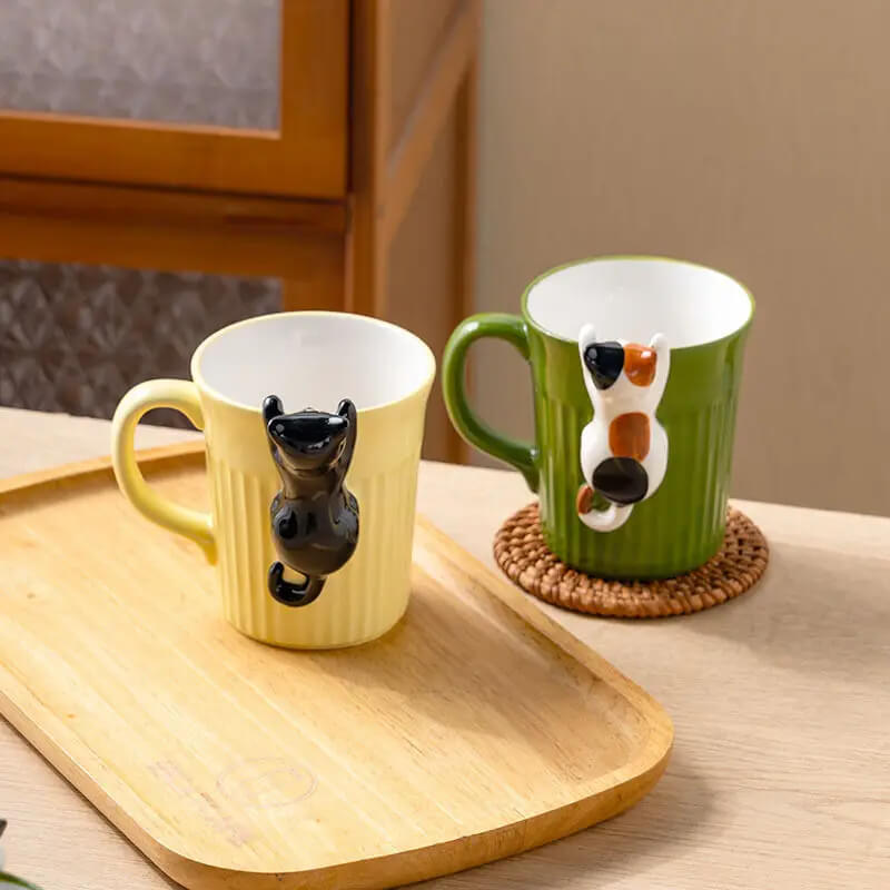 Peeking Cat Mug Set