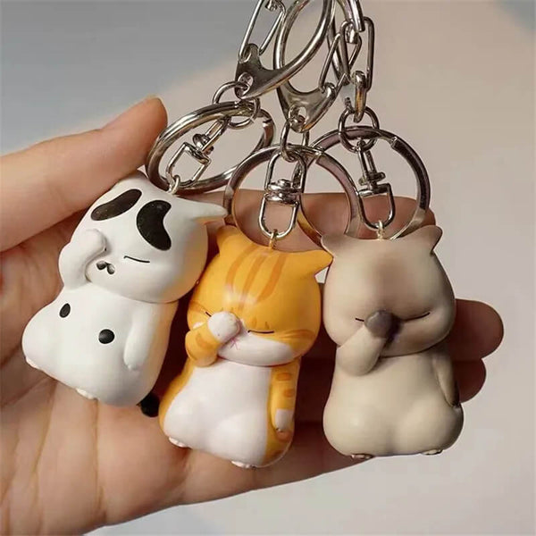 Load image into Gallery viewer, Facepalm Cat Keychain Set

