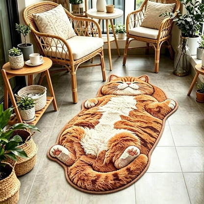 Sleeping Orange Cat Rug