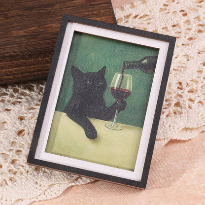 Wine Cat Fridge Magnet