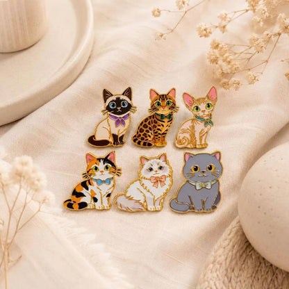 Bow Tie Cat Pin Set