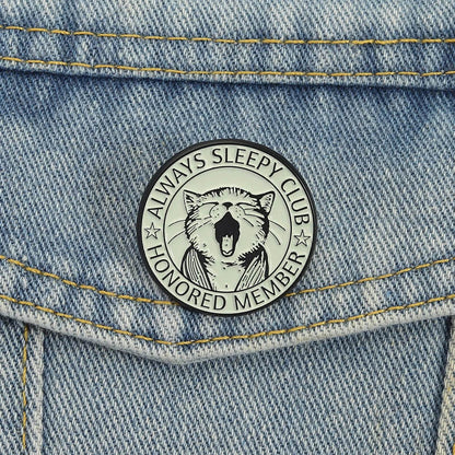 Always Sleepy Cat Pin