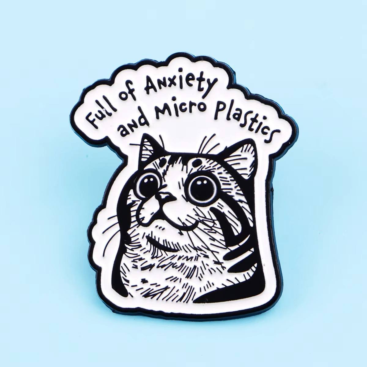 Anxious Cat Pin
