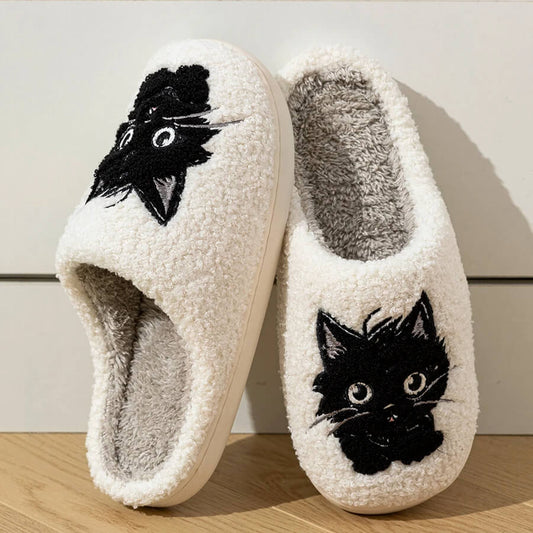 Black Cat Slippers