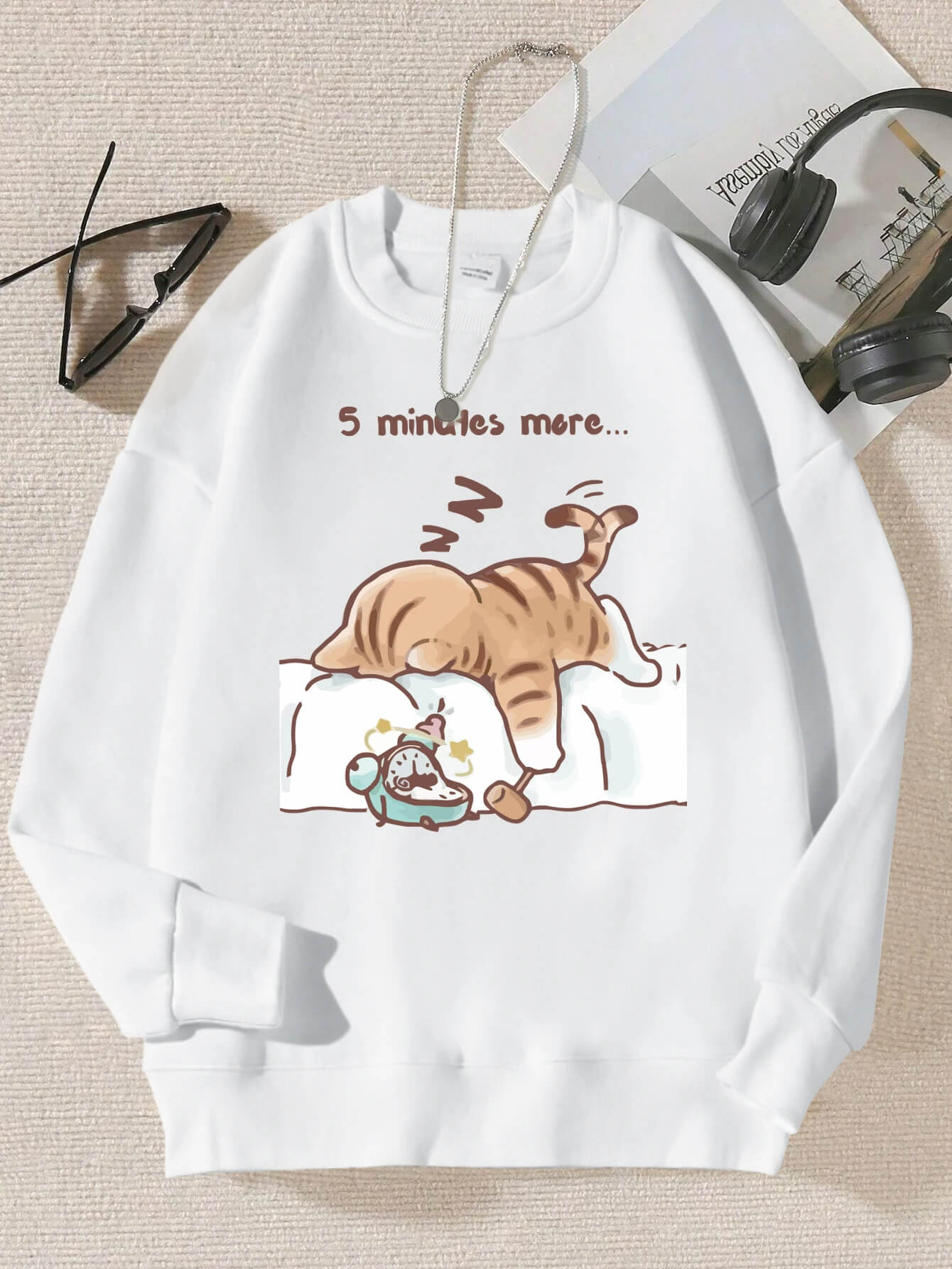 "5 Min More" Cat Sweatshirt