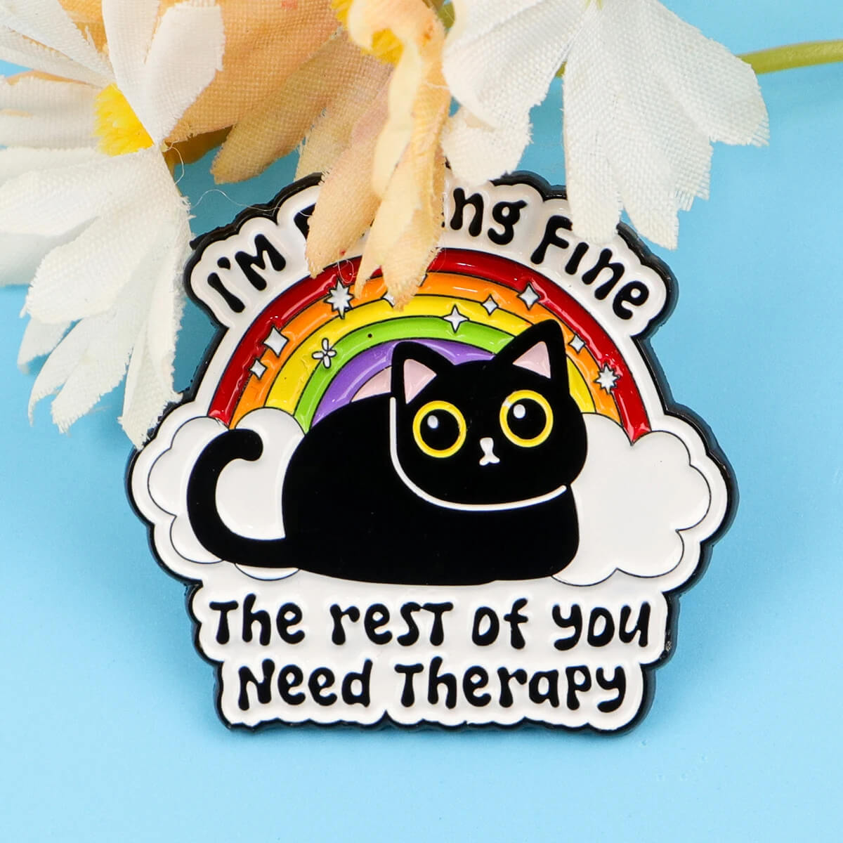 "You Need Therapy" Cat Pin