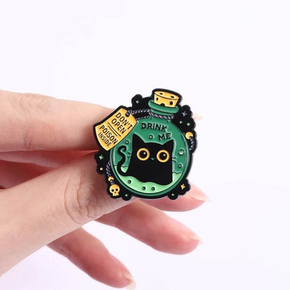 "Drink Me & Do It!" Cat Pin Set