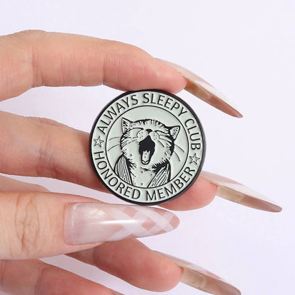 Always Sleepy Cat Pin