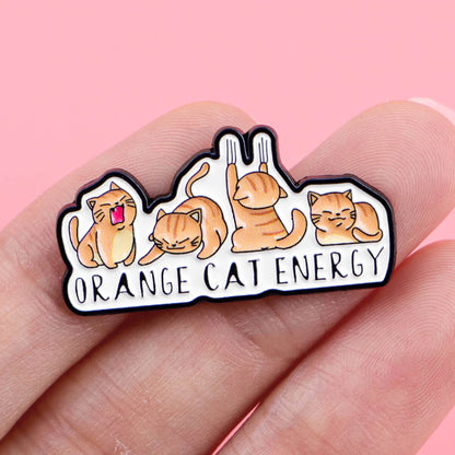 Orange Cat Energy Pin