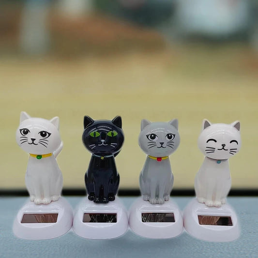 Head Shaking Cat Ornament Set