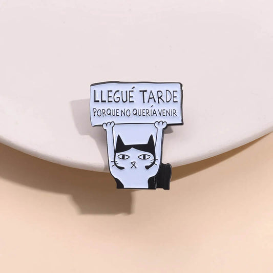 "I'm Late" Cat Pin