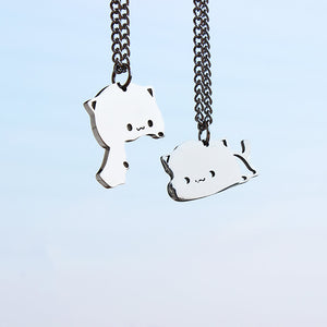 Cuddling Cats Couple Necklace