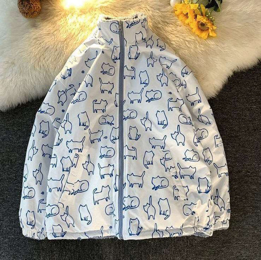 Allover Cat Doodle Jacket