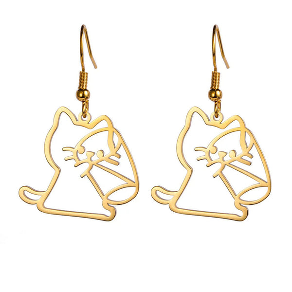 Load image into Gallery viewer, Drinking Cat Earrings
