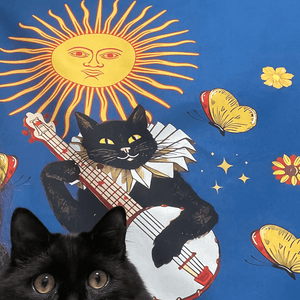 Cat, Sun and Music Tapestry