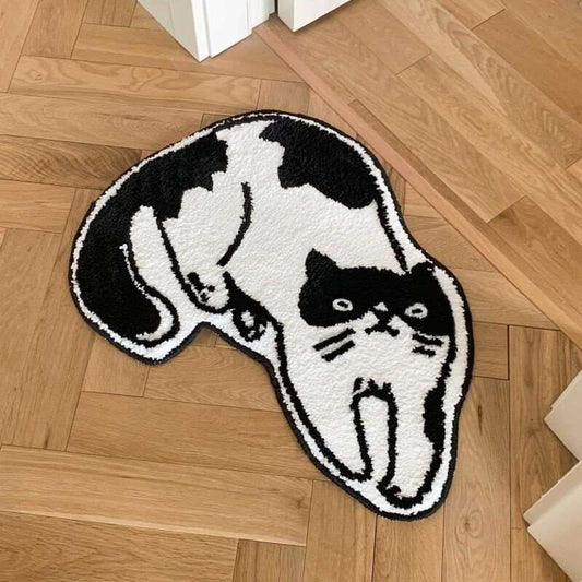 Black/White Cat Rug