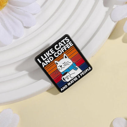 "I Like Cats and Coffee" Pin