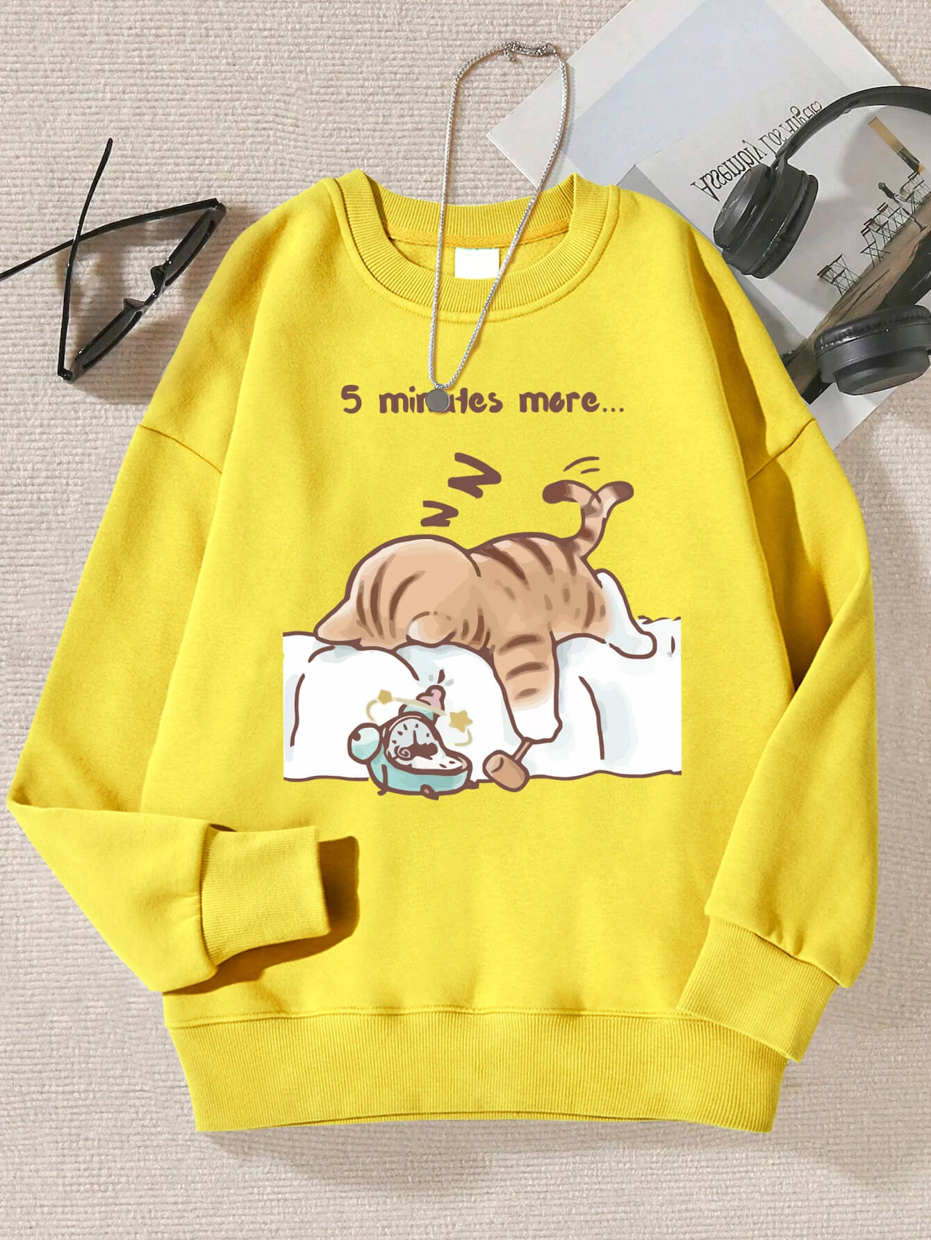 "5 Min More" Cat Sweatshirt