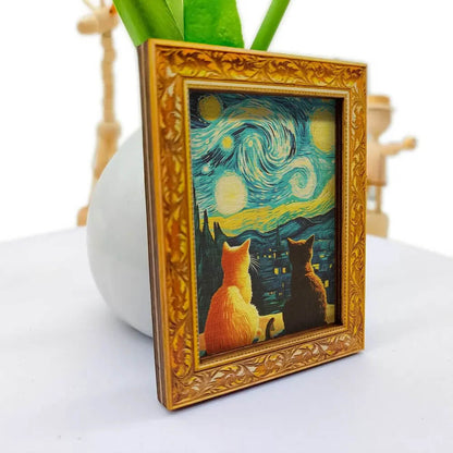 Starry Night Cats Magnet