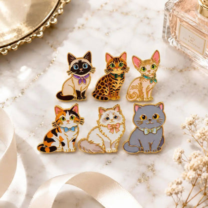 Bow Tie Cat Pin Set