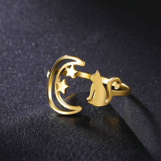 Crescent Cat Ring