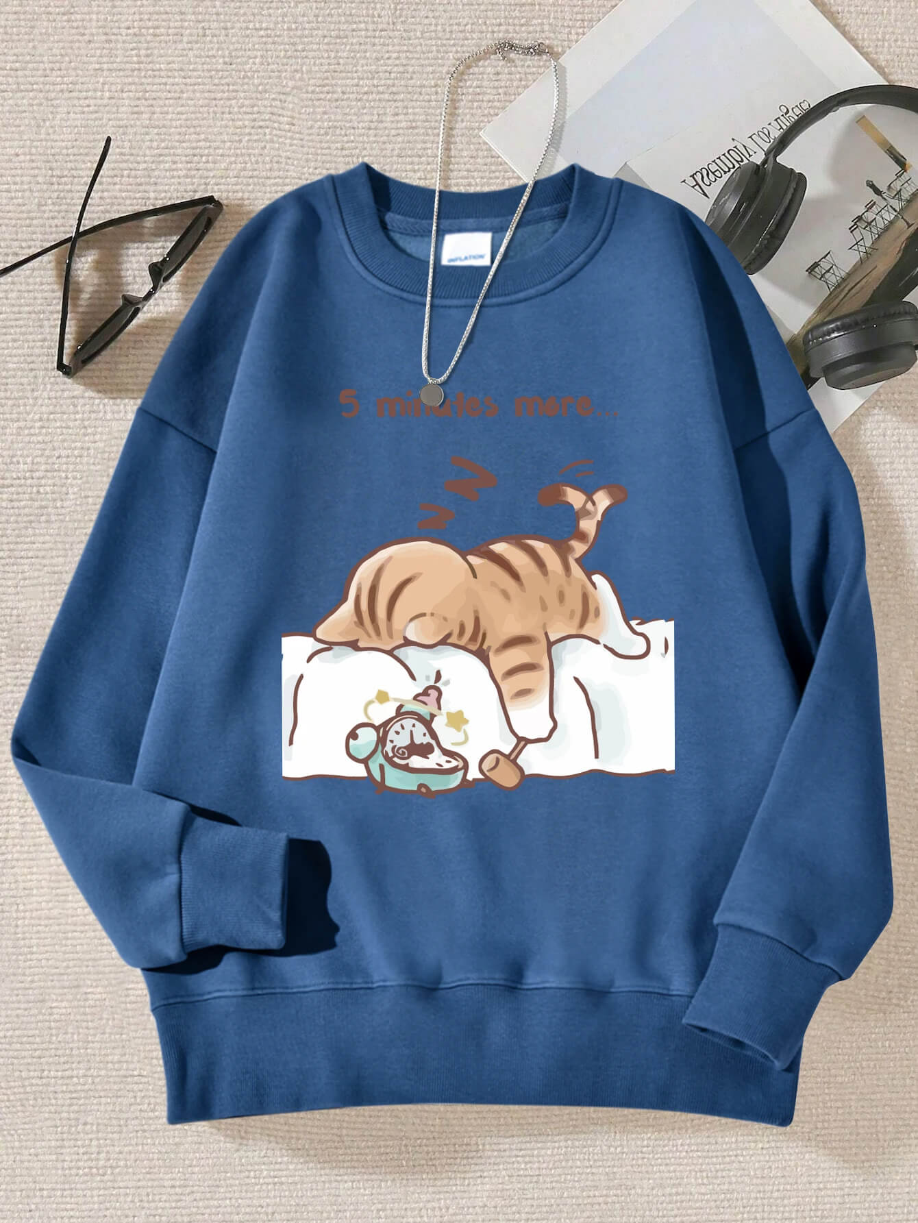 "5 Min More" Cat Sweatshirt