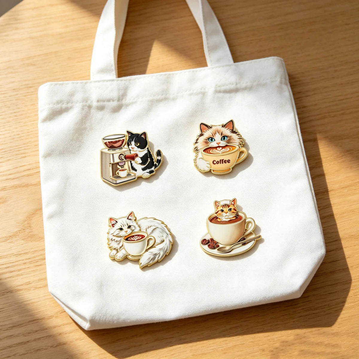 Coffee Cat Pin Set