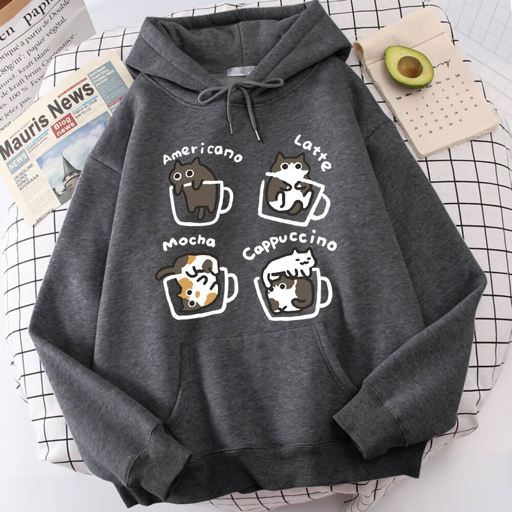 Adorable Cat Coffee Sweatshirt