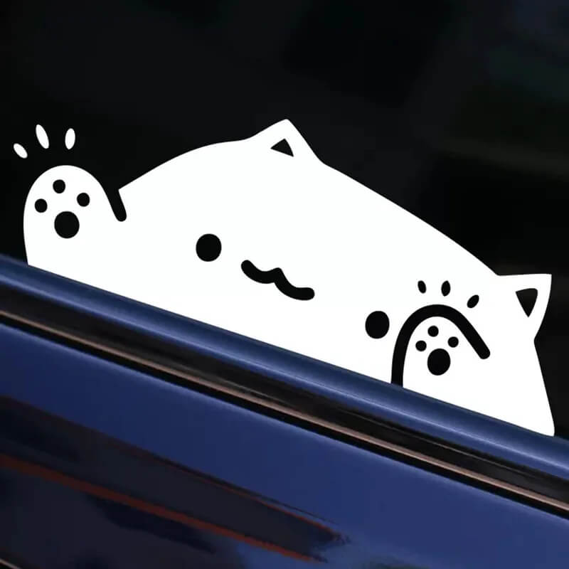 Happy Waving Cat Decal