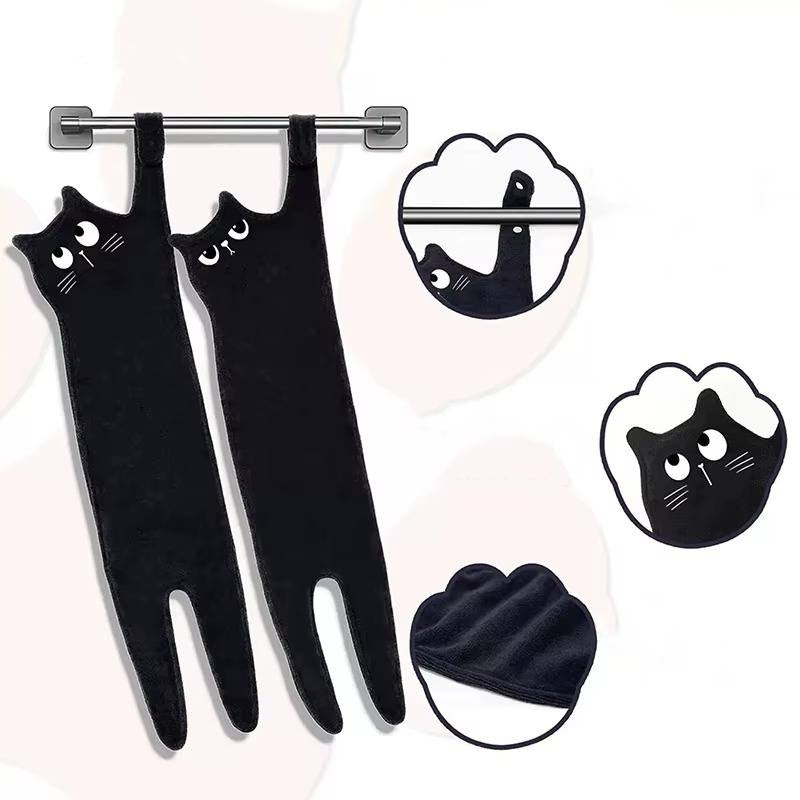 Black Cat Hand Towel