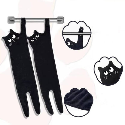 Black Cat Hand Towel