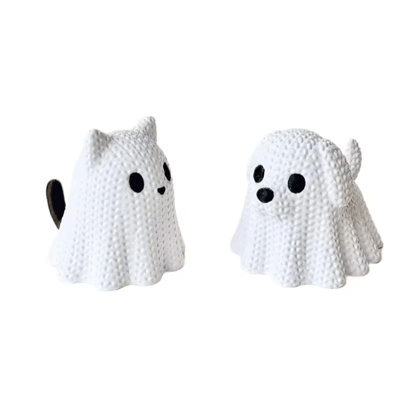 Ghostly Cat & Dog Figurine Set