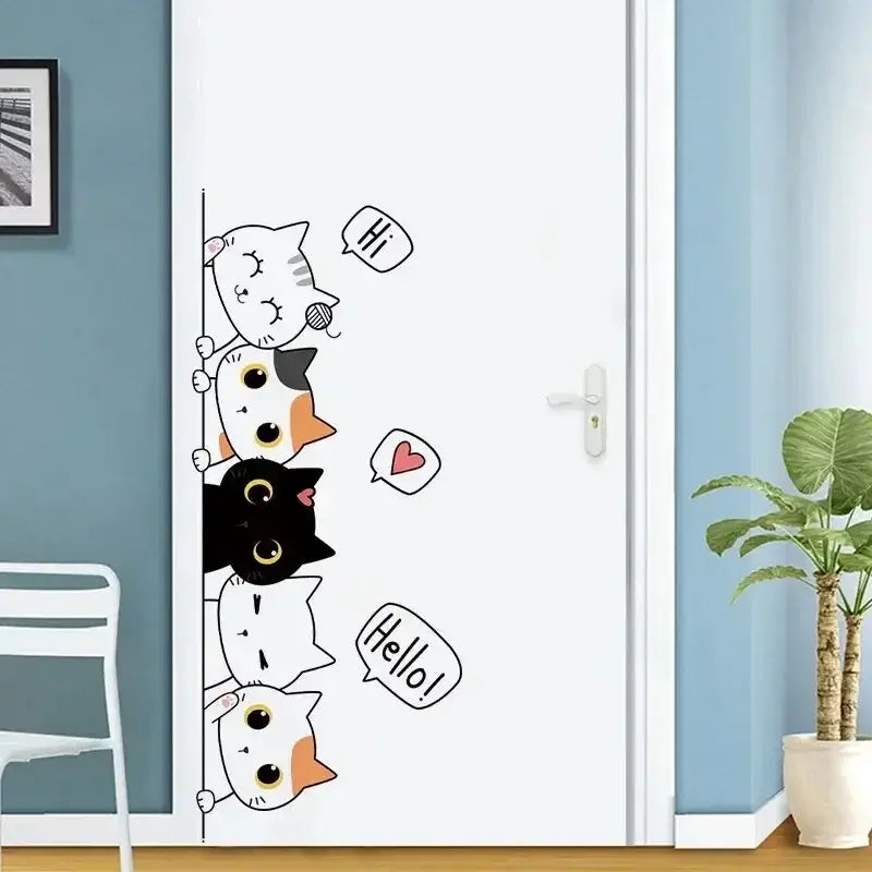 Peeking Cats Sticker Decal