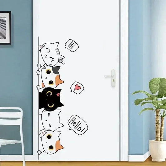 Peeking Cats Sticker Decal