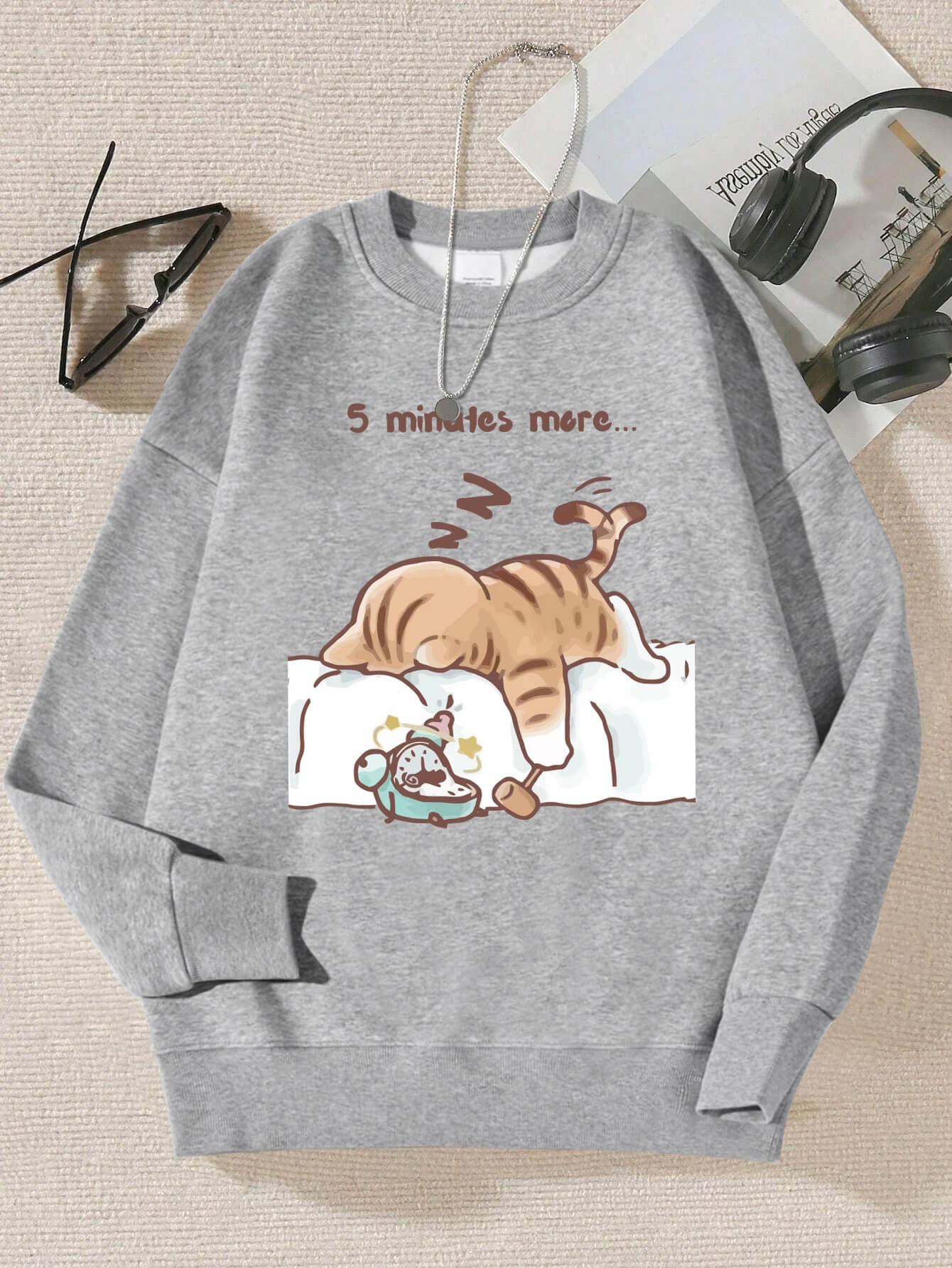 "5 Min More" Cat Sweatshirt