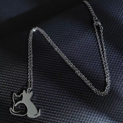 Hugging Cuddled Cats Necklace