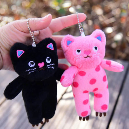 Poker Face Cat Keychain Set