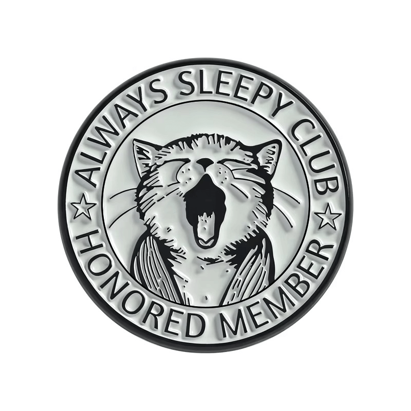 Always Sleepy Cat Pin