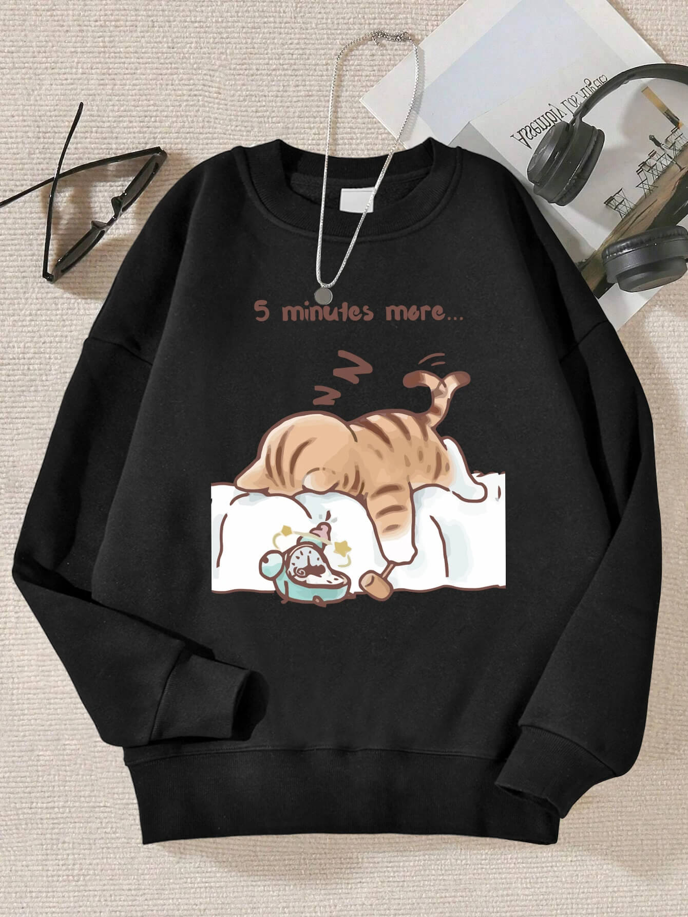 "5 Min More" Cat Sweatshirt