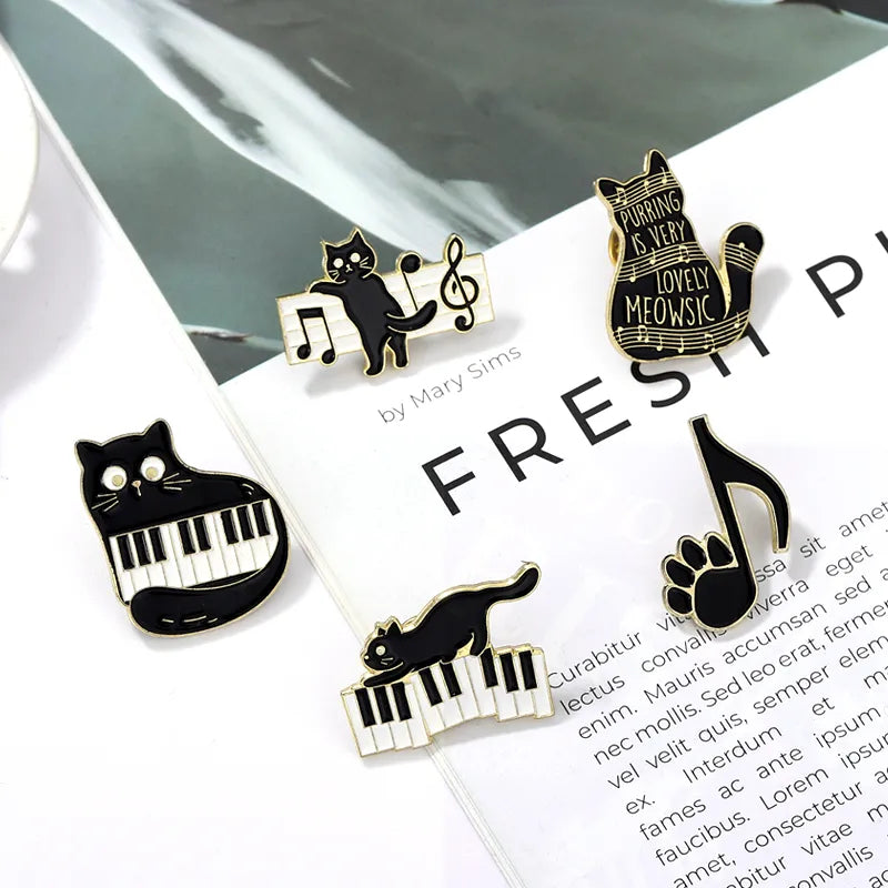 Music Cat Pin Set