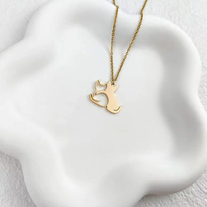 Hugging Cuddled Cats Necklace