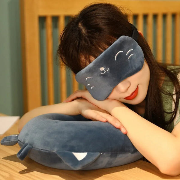 Load image into Gallery viewer, Kawaii Kitty Travel Pillow Set
