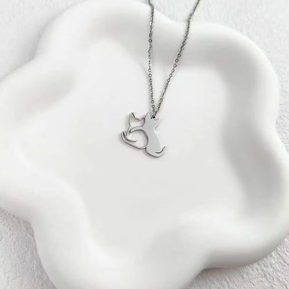 Hugging Cuddled Cats Necklace