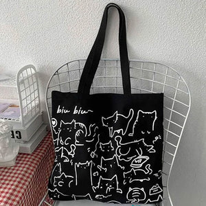 Cat Scribbles Tote Bag